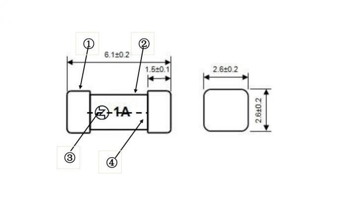 6125 2410 1812 Fuse Element Square Brick Type Slow Blow Time-delay Time Lag Surface Mount SMD Fuses 1