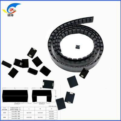 3225 SMD Zinc Oxide Varistor Voltage 3225K201-3225K681 For High Surge Current Suppression