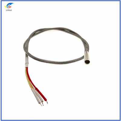 Customized Automotive Grade PT100 Temperature Sensor 500C Three-Wire Thermocouple With Lead Wire Waterproof Oil-Proof