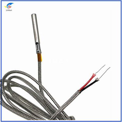 Customized Automotive Grade PT100 Temperature Sensor 500C Three-Wire Thermocouple With Lead Wire Waterproof Oil-Proof