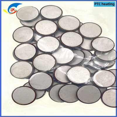Round Silver Plated 14mm Diameter PTC Thermistor Chip 2.2 Ohm 12V 80 Degrees Celsius Heating Element
